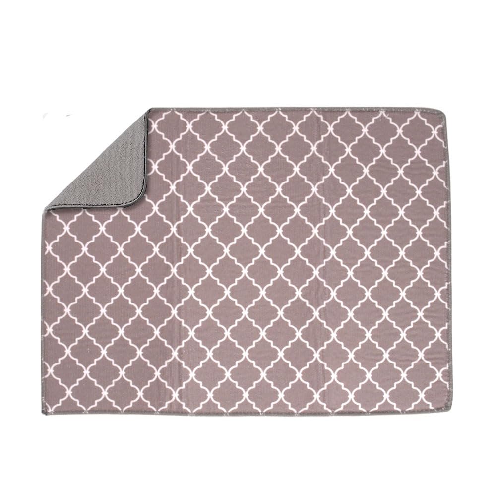 U & U UNIQUE UTILITIES Microfiber Dish Drying Mat for Kitchen (Grey, 50 x 38 cm, 300 GSM)